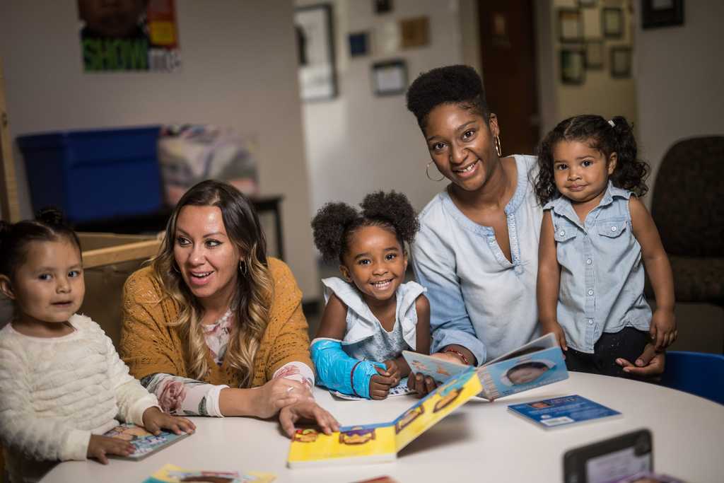 Teachers and children at daycare