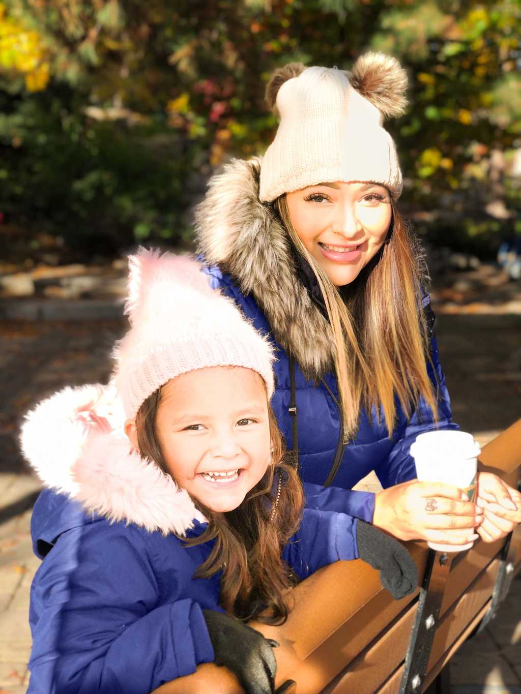 Mom and Daughter in Winter